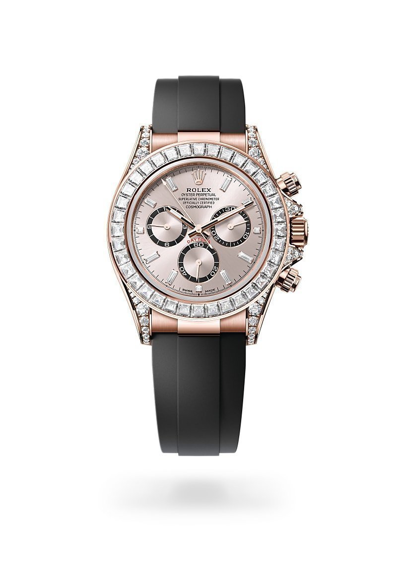 rolex Cosmograph Daytona de 18 ct Everose gold with lugs set with diamonds, M126535TBR-0002 - Joyería Marcos
