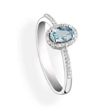 Aquamarine and diamonds earrings