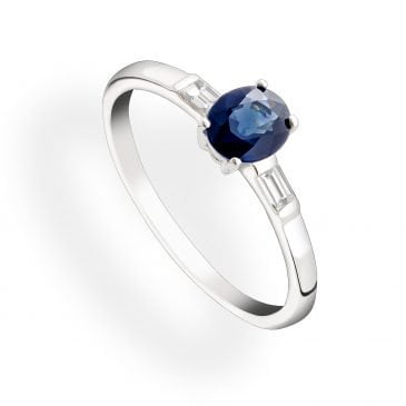 Anillo Zafiro y Diamantes