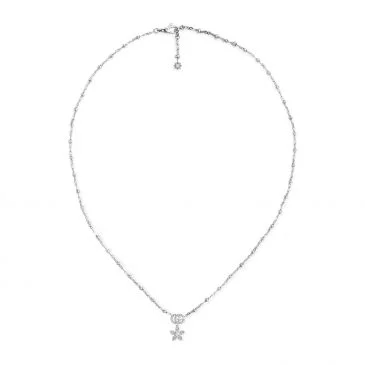 Collar Gucci Flora Oro Blanco y Diamantes