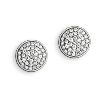 Round White Gold and Diamonds Earrings