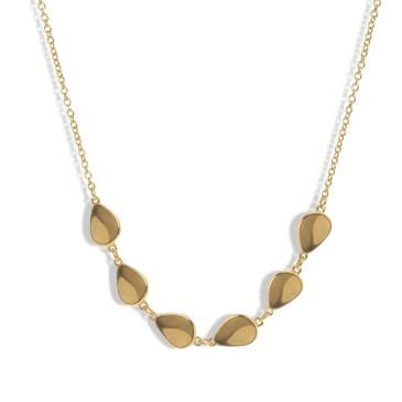 Marcos Jewelry Necklace in Yellow Gold with drop-shaped decorations