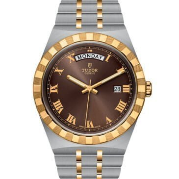 New Tudor Royal Day&Date Steel and Yellow Gold Chocolate brown dial