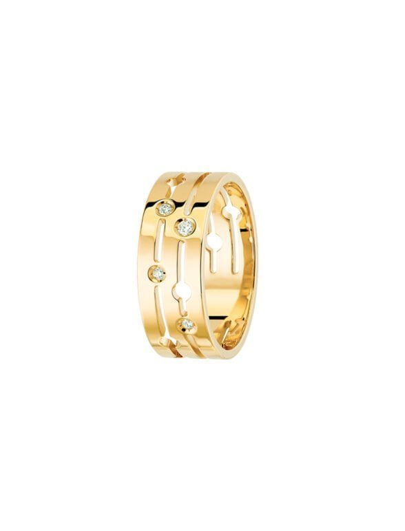 Dinh Van pulse ring  yellow gold and diamonds