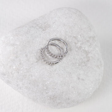 pendientes oro blanco con diamantes