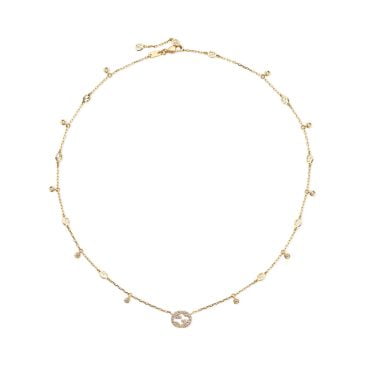Gucci Interlocking Necklace Yellow Gold and Diamonds