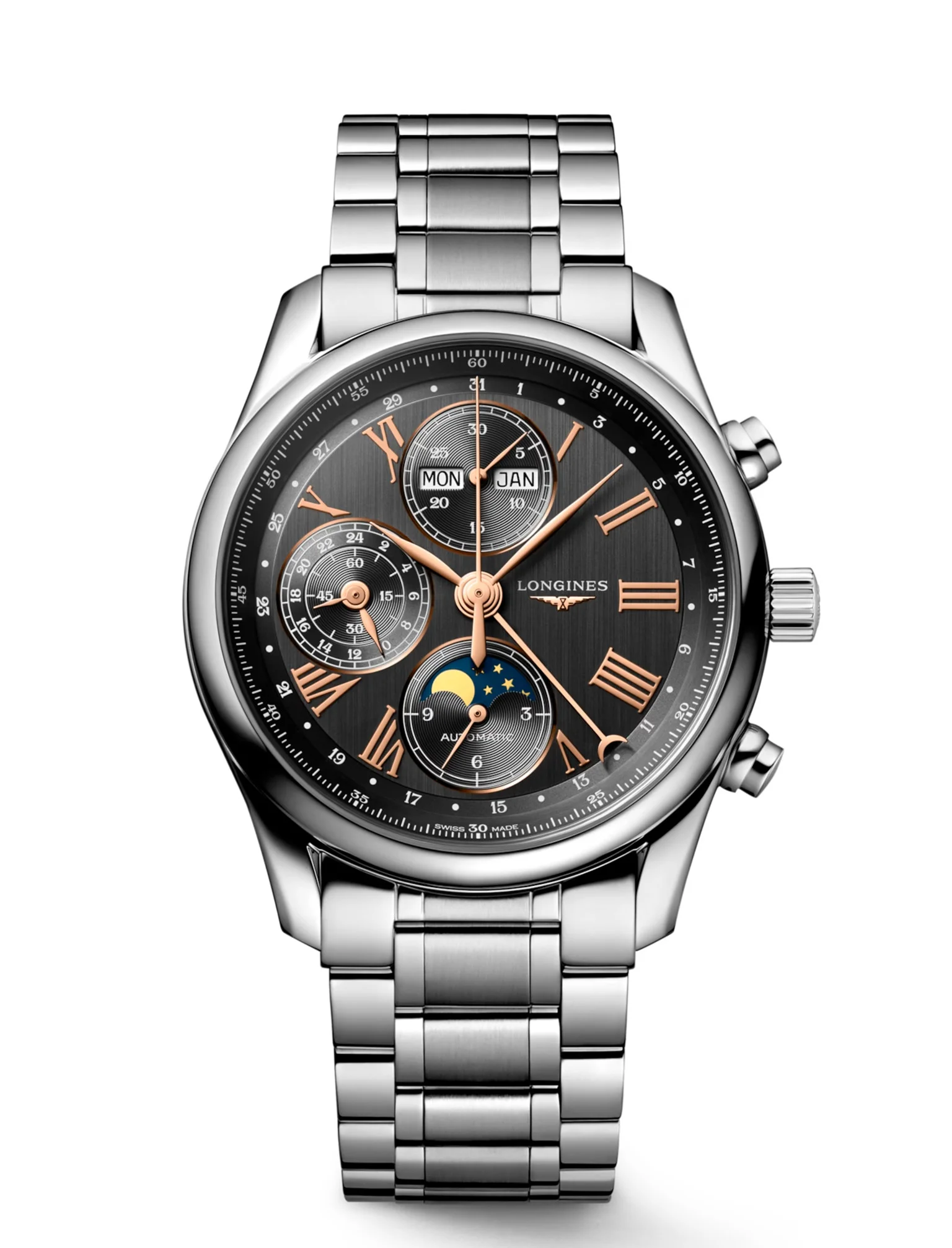 Reloj Longines Master Collection 40mm para hombre, elegancia atemporal (Ref. L2.673.4.61.6).