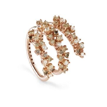 Anillo Damiani Mimosa de Oro Rosa y Diamantes