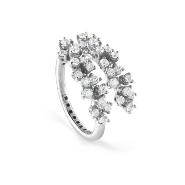Anillo Damiani Mimosa de Oro Blanco y Diamantes