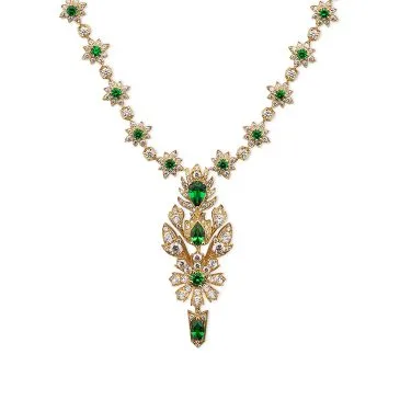 Collar Gucci Flora Oro Amarillo con Diamantes y Tsavoritas