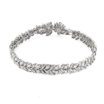 pulsera gucci flora oro blanco con diamantes