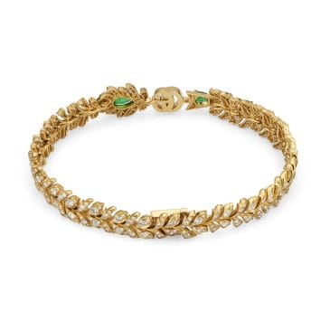 pulsera gucci flora oro amarillo con diamantes