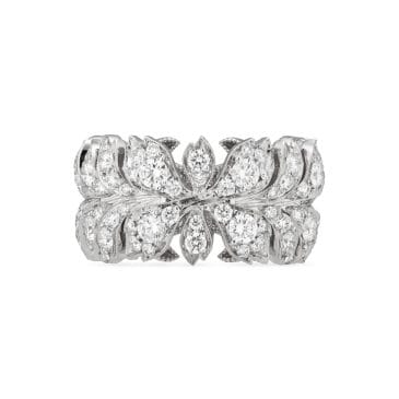 anillo gucci flora oro blanco con diamantes