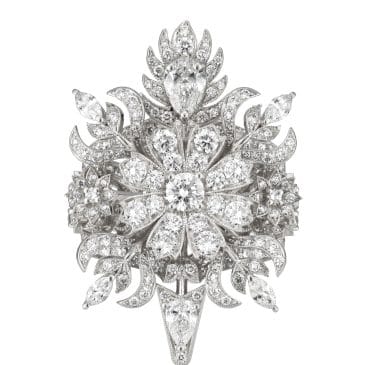 anillo gucci flora oro blanco con diamantes
