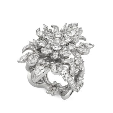 Anillo Gucci Flora Oro Blanco con Diamantes