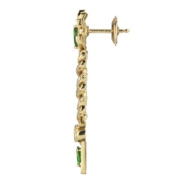 pendientes gucci flora oro amarillo con diamantes y tsavoritas
