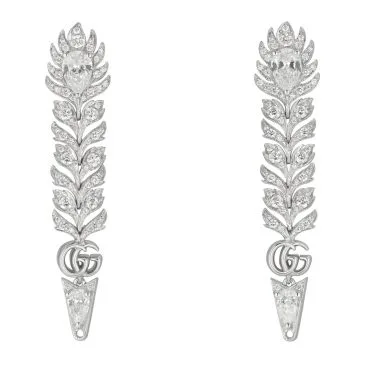 Pendientes Gucci Flora oro blanco con diamantes