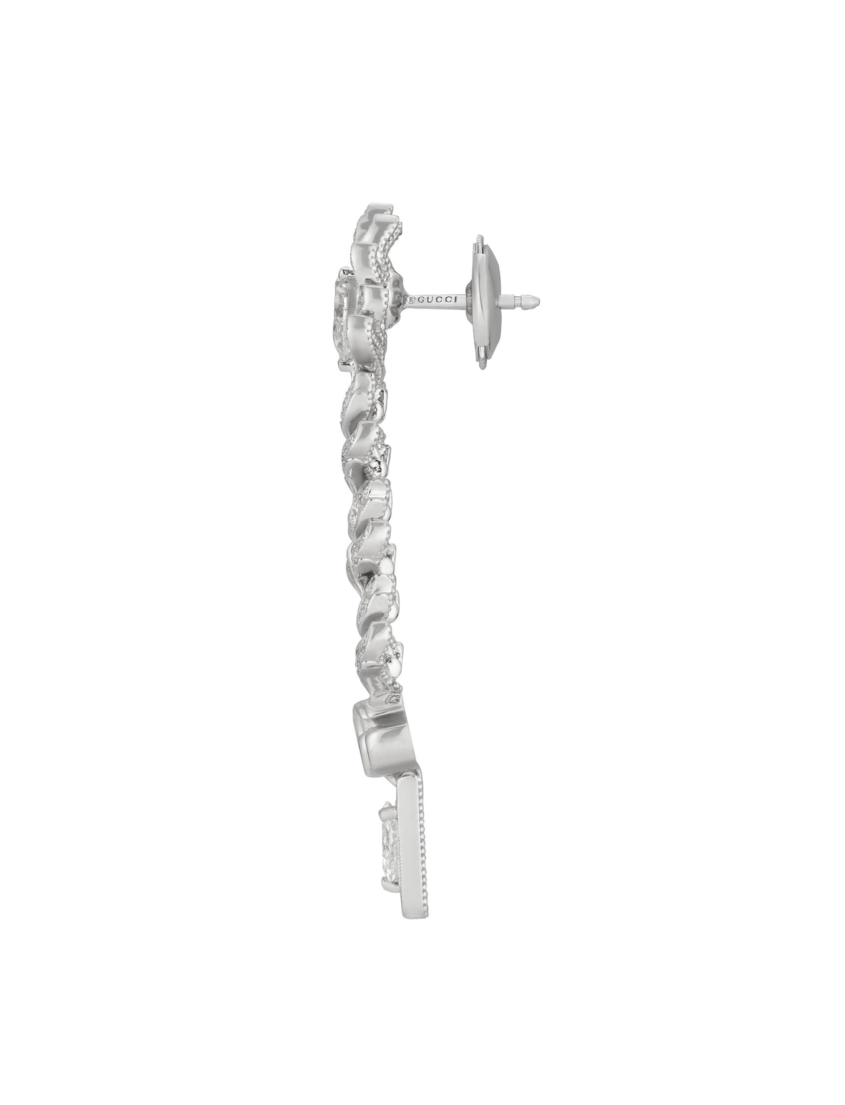 pendientes gucci flora oro blanco con diamantes