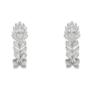 pendientes gucci flora oro blanco con diamantes
