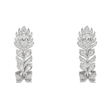 pendientes gucci flora oro blanco con diamantes
