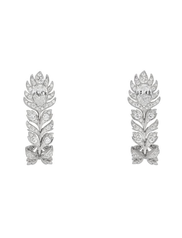 pendientes gucci flora oro blanco con diamantes