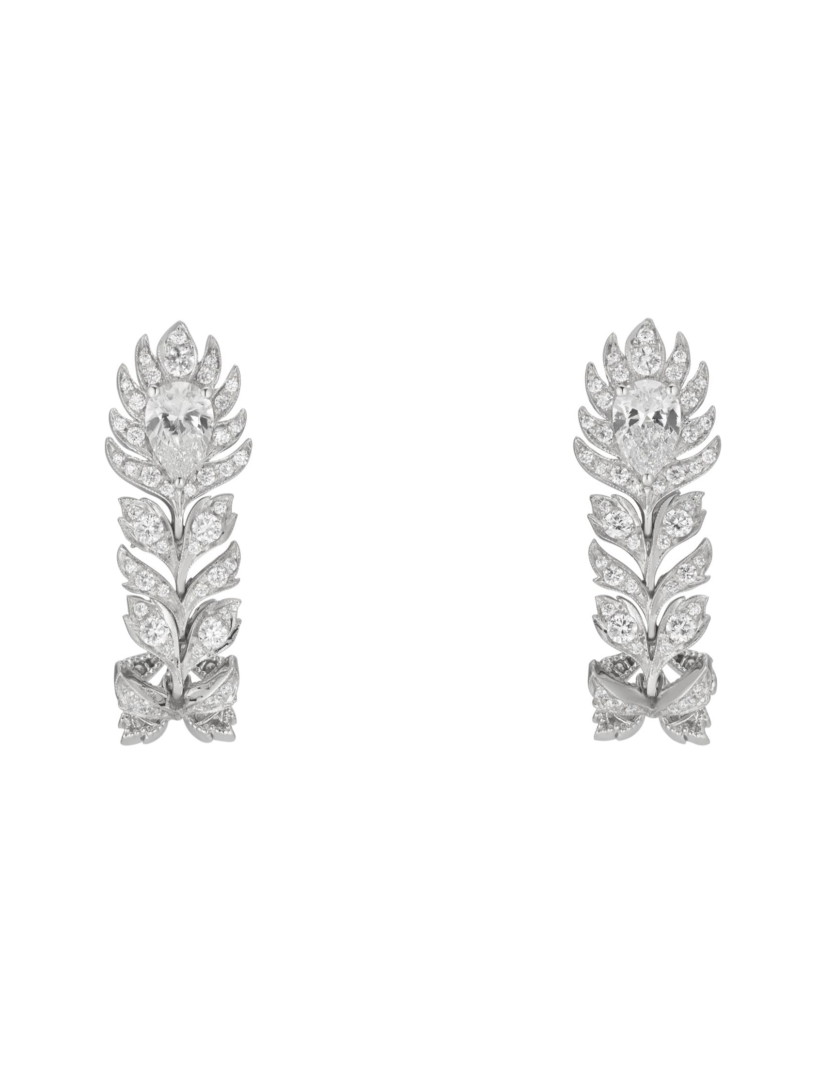 pendientes gucci flora oro blanco con diamantes