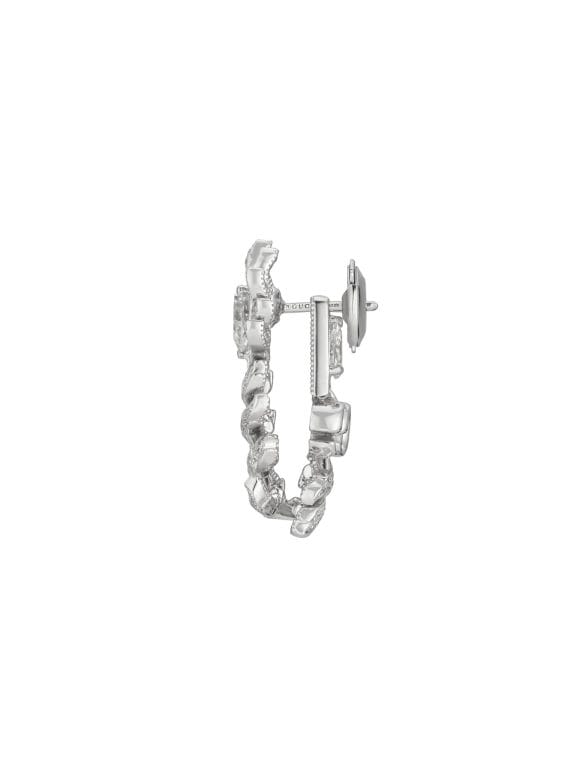 pendientes gucci flora oro blanco con diamantes
