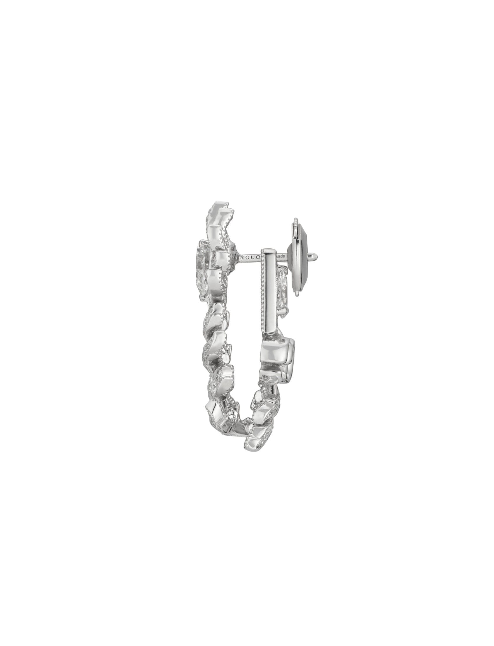 pendientes gucci flora oro blanco con diamantes
