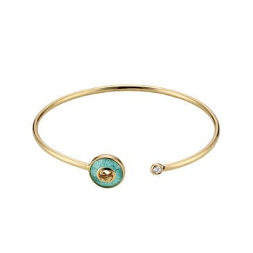 Brazalete Gucci Interlocking Oro Amarillo 18 K con Diamante