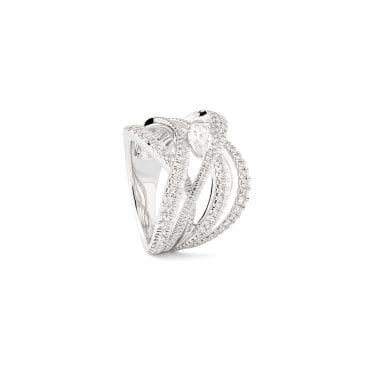 anillo oro blanco entrelazado con diamantes