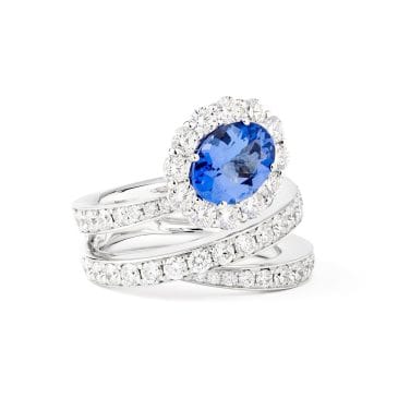 Anillo Tanzanita y Diamantes