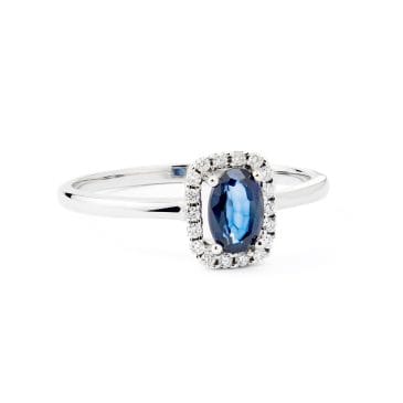 Anillo Zafiro y Diamantes