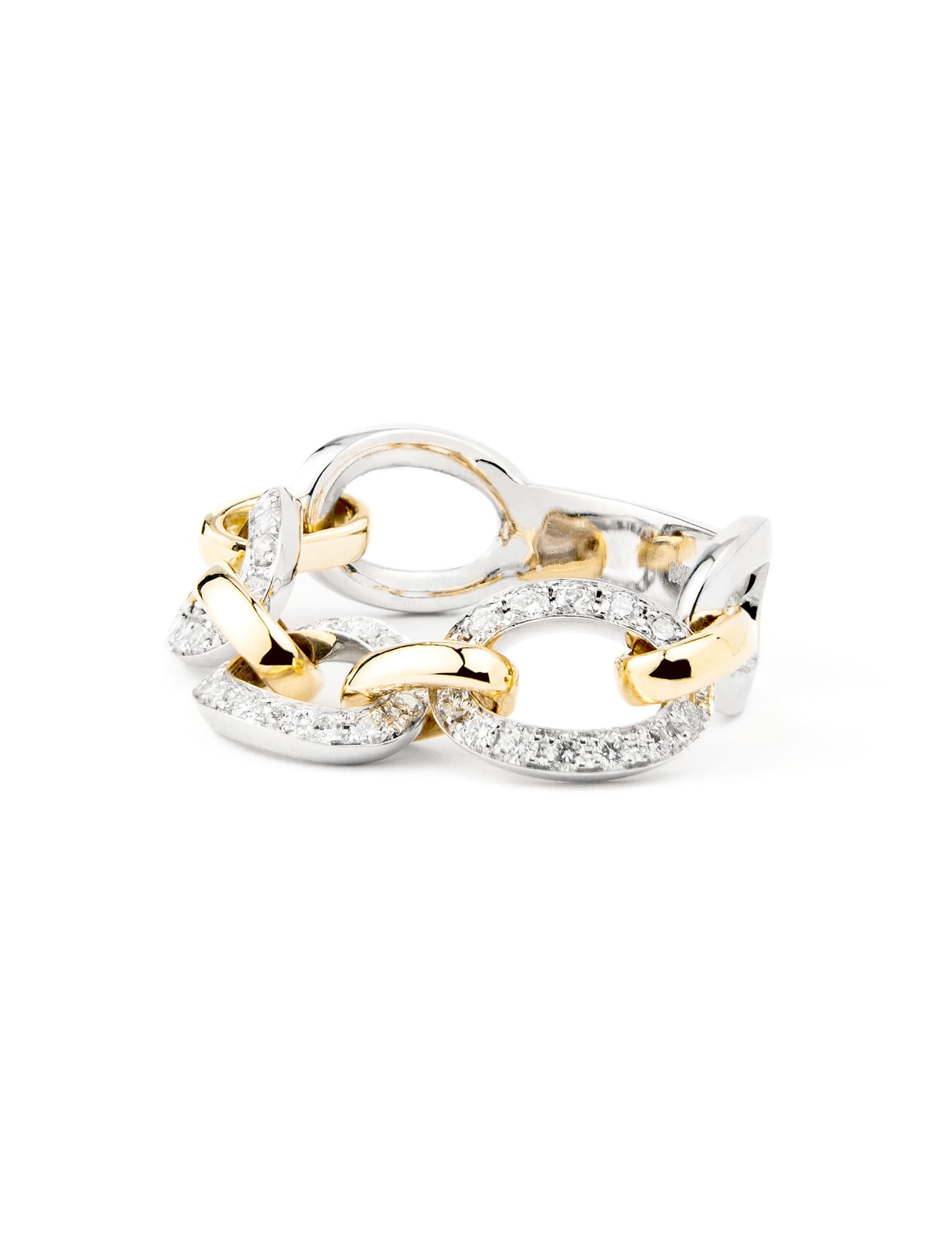 anillo oro amarillo y oro blanco con diamantes