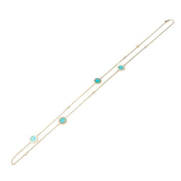 collar oro amarillo con diamantes y turquesas