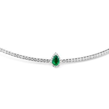 collar oro blanco con esmeraldas y diamantes