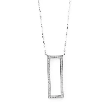 Collar Oro Blanco y Diamantes