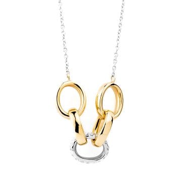 Collar Oro Amarillo y Oro Blanco con diamantes