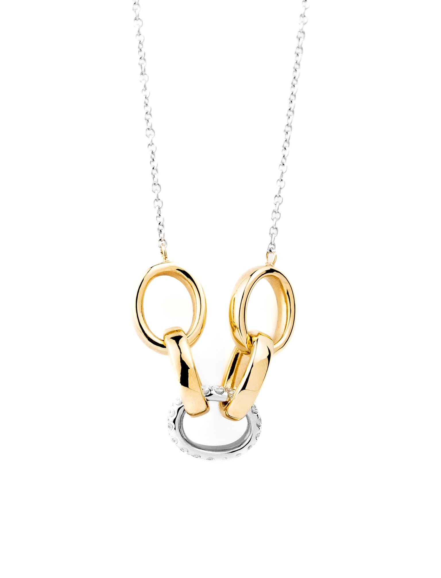 collar oro amarillo y oro blanco con diamantes