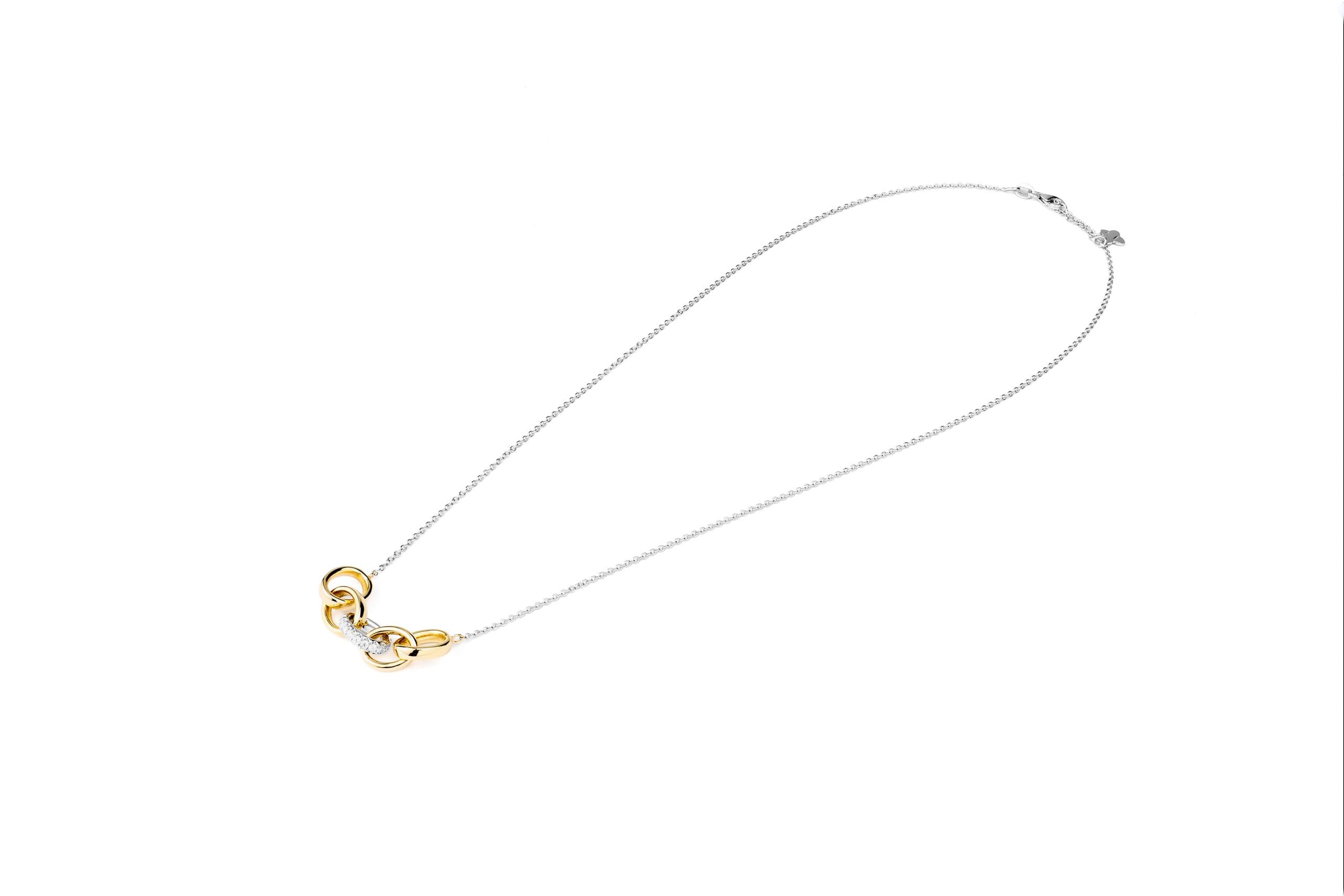 collar oro amarillo y oro blanco con diamantes