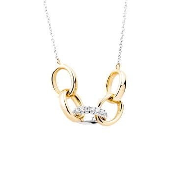 collar oro amarillo y oro blanco con diamantes