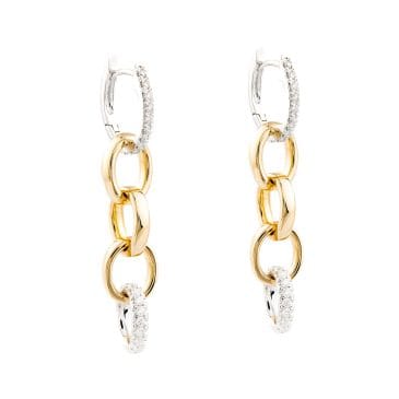 Pendientes Oro Amarillo y Oro Blanco con diamantes