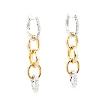 Pendientes Oro Amarillo y Oro Blanco con diamantes