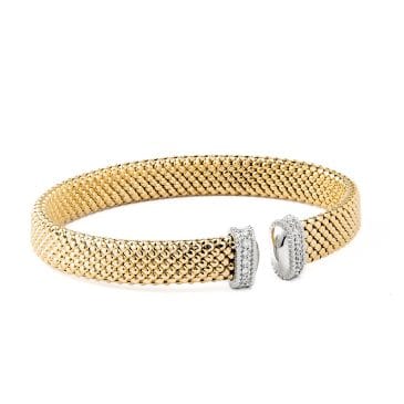 Pulsera rígida de Oro Amarillo con Diamantes
