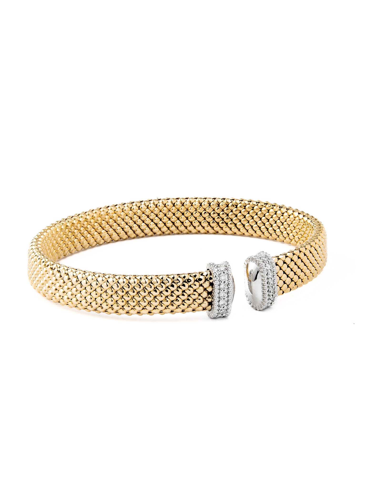 pulsera rígida de oro amarillo con diamantes