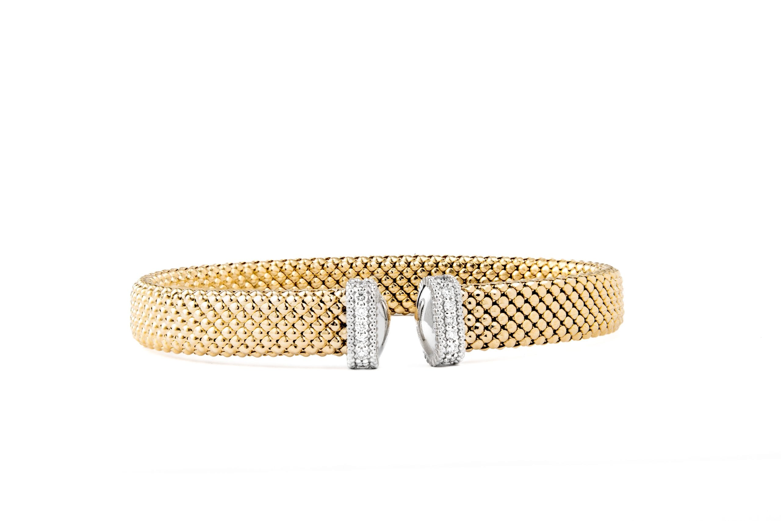 pulsera rígida de oro amarillo con diamantes