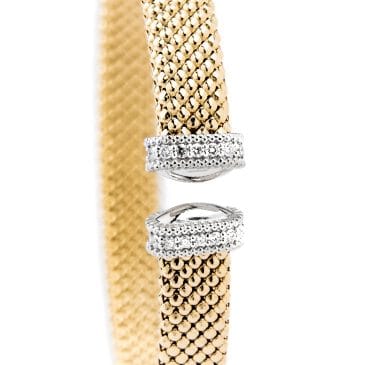 pulsera rígida de oro amarillo con diamantes