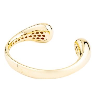 pulsera espiral de oro blanco con esmeraldas y diamantes