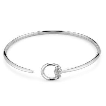 Brazalete Gucci Horsebit Oro Blanco 18K y diamantes