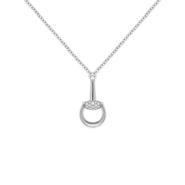 Collar Gucci Horsebit Oro Blanco 18K y diamantes