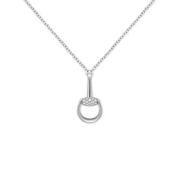 Collar Gucci Horsebit Oro Blanco 18K y diamantes